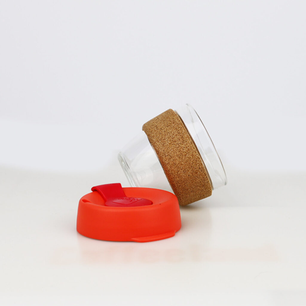 KeepCup Brew Cork sklo S fialová-oranžova